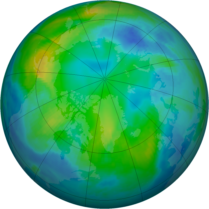 Arctic ozone map for 01 November 1999